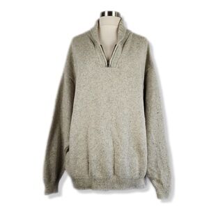 Vintage Oversized Wool Blend Chunky Knit Half Zip Pullover Sweater XL